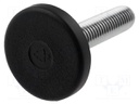 Foot of pin; rigid; Base dia: 40mm; M8; polyamide; H: 13mm; 2500N