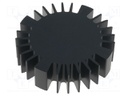 Heatsink; LED; Ø: 70mm; H: 20mm; Colour: black