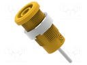 Socket; 4mm banana; 36A; 1kV; yellow; nickel plated; insulated