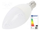 LED lamp; neutral white; E14; 220/240VAC; 470lm; 5.5W; 200°