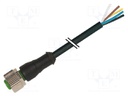 Connection lead; M12; PIN: 12; straight; 3m; plug; 30VAC; 1.5A; IP67