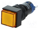 Switch: push-button; Pos: 2; SPDT; 0.5A/250VAC; 1A/24VDC; orange