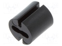 Spacer sleeve; LED; Øout: 4.8mm; ØLED: 3mm; L: 5mm; black; UL94V-0