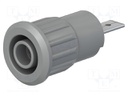 Socket; 4mm banana; 24A; 1kV; Cutout: Ø12.2mm; grey; nickel plated