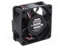 Fan: DC; axial; 24VDC; 60x60x25mm; 33.6m3/h; 27.5dBA; ball bearing