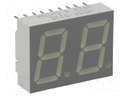 Display: LED; 7-segment; 14.22mm; 0.56"; No.char: 2; red; cathode