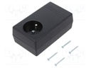 Enclosure: for power supplies; X: 71mm; Y: 120mm; Z: 45mm; ABS; black