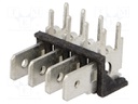 Terminal: spade terminal strip; 6.4mm; 0.8mm; THT; steel; tinned