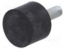 Vibroisolation foot; Ø: 20mm; H: 15mm; Shore hardness: 55±5; 289N