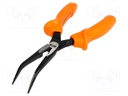 Pliers; insulated,curved,half-rounded nose,elongated; steel