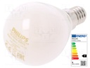 LED lamp; warm white; E14; 230VAC; 470lm; 4.3W; 2700K; CRImin: 80