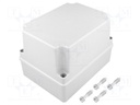 Enclosure: multipurpose; X: 140mm; Y: 190mm; Z: 140mm; grey; IP65