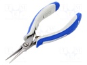 Pliers; half-rounded nose,elongated; ESD; B: 33mm; C: 10mm; D: 6.4mm