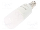 LED lamp; warm white; E14; 100/240VAC; 550lm; 7W; 240°; 3000K