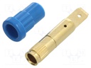 Socket; 4mm banana; 25A; 30VAC; 60VDC; blue; gold-plated; insulated