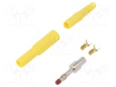 Plug; 4mm banana; 32A; 1kVDC; yellow; Max.wire diam: 2.5mm