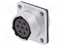 Socket; female; WS; PIN: 7; flange (4 holes),for panel mounting