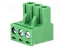 Pluggable terminal block; 5mm; ways: 3; straight; plug; female