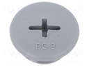 Stopper; PG9; Mat: polyamide; dark grey; Pcs: 10