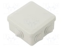 Enclosure: junction box; X: 89mm; Y: 89mm; Z: 46mm; wall mount; IP55