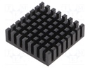 Heatsink: extruded; grilled; BGA,PGA, IC; black; L: 28mm; W: 28mm