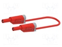 Test lead; 25A; banana plug 4mm,both sides; Len: 0.5m; red