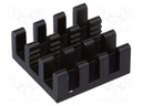 Heatsink: extruded; black; L: 14mm; W: 14mm; H: 6mm; aluminium