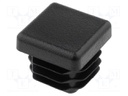 Plugs; for profiles; Body: black; H: 16.5mm; Mat: LDPE; L: 20mm