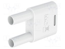 4mm banana; banana 4mm socket x2,banana 4mm plug x2; 32A; white