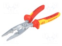 Pliers; insulated,universal; Version: insulated; steel; 200mm