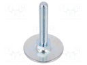 Foot of pin; Base dia: 50mm; M10; steel; Plunger length: 60mm