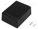 Enclosure: multipurpose; X: 49mm; Y: 64mm; Z: 27mm; ABS; black