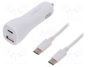 Charger: USB; Out: USB,USB C; Plug: plug for car lighter socket