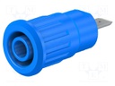 Socket; 4mm banana; 24A; 1kV; Cutout: Ø12.2mm; blue; nickel plated