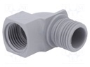 Cable gland; angular; M16; IP55; Mat: polyamide; grey