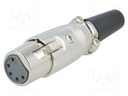 Plug; XLR; female; PIN: 5; straight; for cable; soldering; 3.5÷8mm