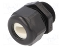 Cable gland; M25; IP65; Mat: polyamide; black; Holes no: 1; 14x7mm