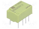 Relay: electromagnetic; DPDT; Ucoil: 12VDC; 0.3A/125VAC; 2A/30VDC