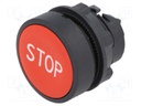 Switch: push-button; Stabl.pos: 1; 22mm; black/red; Illumin: none