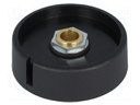 Knob; with pointer; polyamide; Shaft d: 8mm; Ø50x16mm; black