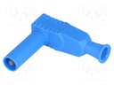 Plug; 4mm banana; 20A; 1kVAC; blue; with protection; 2.5mm2