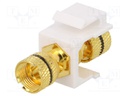 Socket; coupler; female x2; Keystone; gold-plated; straight