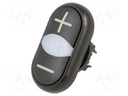 Switch: double; Stabl.pos: 1; 22mm; black; IP66; Pushbutton: flat