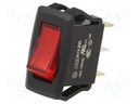 ROCKER; SPST; Pos: 2; OFF-ON; 16A/12VDC; red; LED; Rcont max: 50mΩ