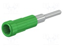 Socket; 2mm banana; 10A; 30VAC; 60VDC; Overall len: 24.5mm; green