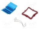 Heatsink: extruded; grilled; blue; L: 23mm; W: 23mm; H: 7.5mm