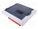 Enclosure: for modular components; IP40; white; No.of mod: 6; 400V