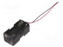 Holder; Leads: cables; Size: AA,R6; Batt.no: 4; Colour: black; 150mm