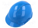 Protective helmet; vented; Size: 53÷62mm; blue; HDPE; G3000; 310g