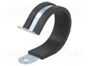 Fixing clamp; ØBundle : 35mm; W: 15mm; steel; Cover material: EPDM